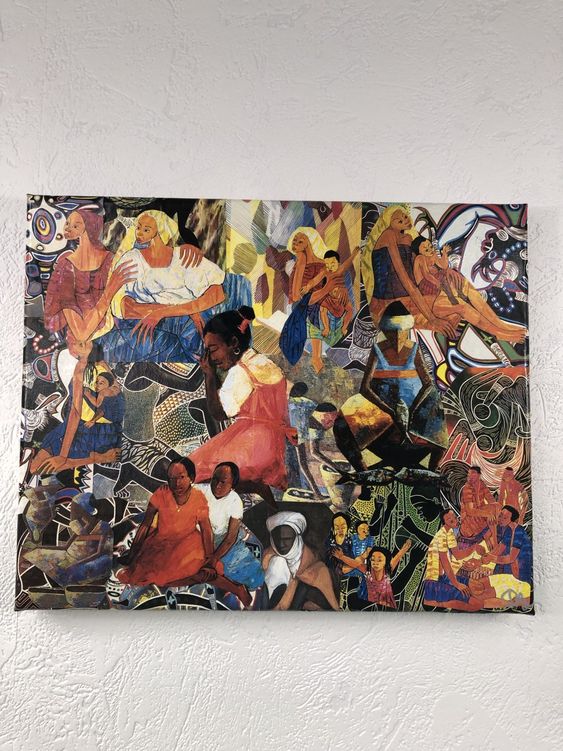Tableaux collage toile tendue réf 1240 hauteur 24cm largeur 30cm couleur multicolore fait main modèle unique
