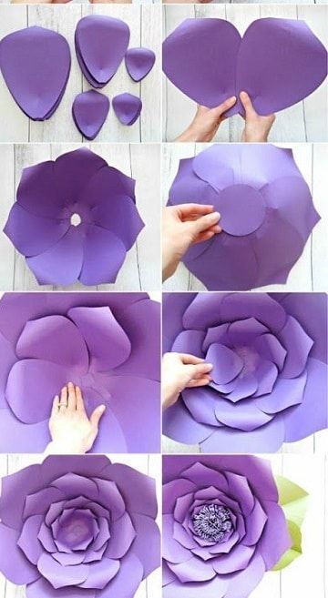 Flores De Papel Cartulina Paso A Pas Flores De Papel Cartulina Paso A Paso Como Hacer Flores De Papel Flores De Carton Decoracion De Flores De Papel