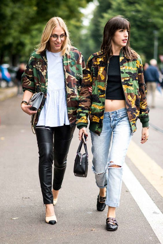 Camo and Corsets Are Gaining Street Style Traction on Day 2 of Milan Fashion Week - Fashionista