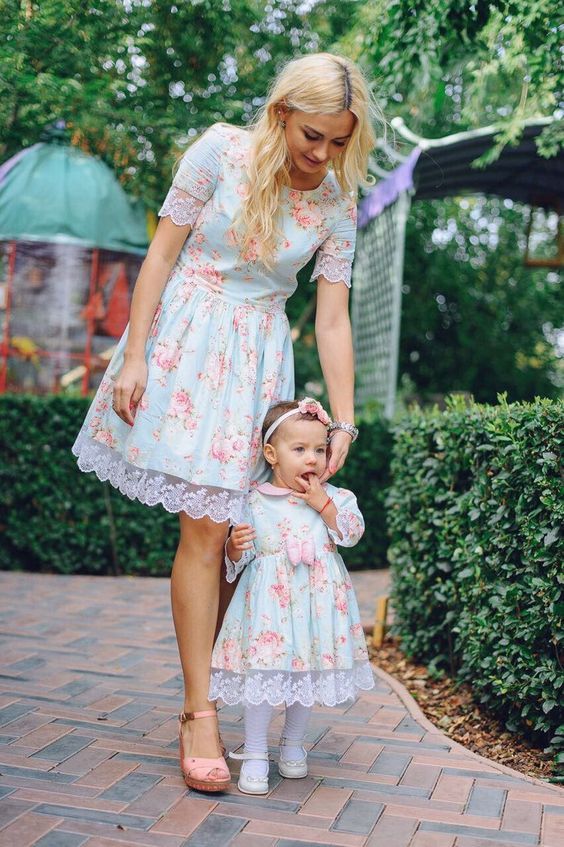 anne kiz kombin kiyafet cici tasarimlar kadin blogu mom daughter outfits baby girl dresses mom and baby outfits