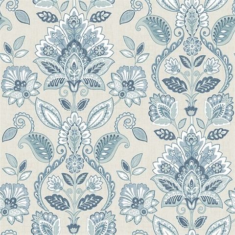 3112 002735 Rayleigh Blue Floral Damask Wallpaper Wallpaper 3112 002735 Rayleigh Blue Floral Damask Wallpaper Wallpaper