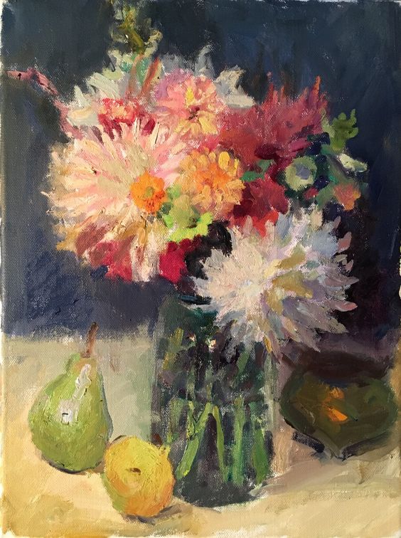 Susan Grisell. Dahlias and Pears Susan Grisell. Dahlias and Pears