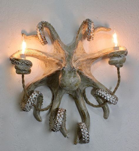 Octopus Wall Sconce Handmade Home Decor - Octopus Home Decor Octopus Wall Sconce Handmade Home Decor - Octopus Home Decor