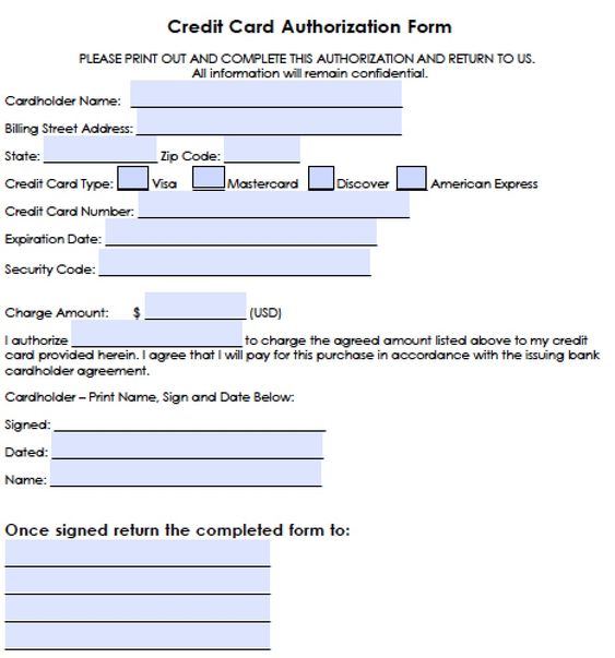 credit card sign out sheet