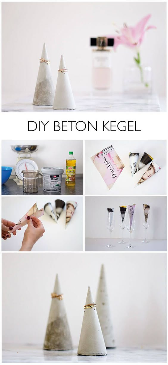 Betonkegel DIY als Schmuckhalterung - lindaloves.de do-it-yourself Blog