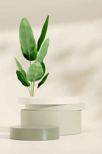 Premium Photo | 3d rendering image illustration of empty space podium display for product mockup natural background