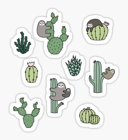 cactus stickers phone stickers scrapbook stickers printable tumblr stickers