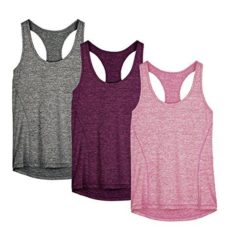icyzone Débardeur de Sport Femme Dos Nageur Yoga Shirt sans Manches Running Fitness Tank Top