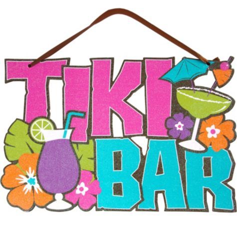 Tiki Bar Sign 1m Hawaiian Decoration Pinterest