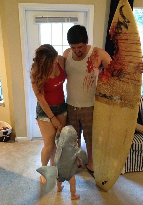 Disfraz de una familia surfista Disfraz de una familia surfista