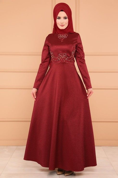 Modaselvim Abiye Islemeli Simli Tesettur Abiye 00339 B329 S Bordo Klanningar Modaselvim Abiye Islemeli Simli Tesettur Abiye 00339 B329 S Bordo Klanningar