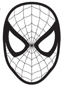 24 Nice Spiderman face coloring page for Kindergarten