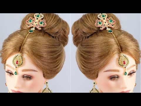 Bridal Hairstyle For Medium To Long Hair High Bun Hairstyle Tutorial Youtube High Bun Hairstyles Bun Hairstyles Hair Bun Tutorial