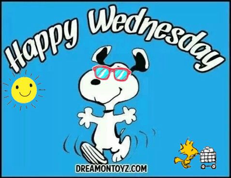 Happy Wednesday Snoopy, Woodstock, sunshine via GIPHY