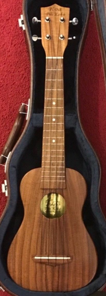 Koa pili koko long neck soprano concert scale