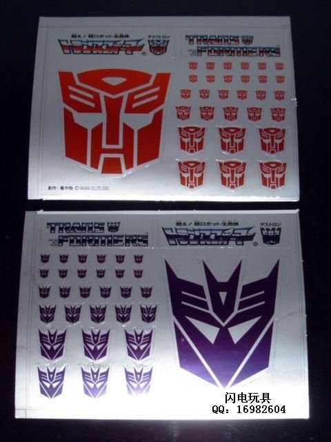 G1 AUTOBOT//DECEPTICON PARTS LABELS TRANSFORMERS GENERATION 1 STICKERS