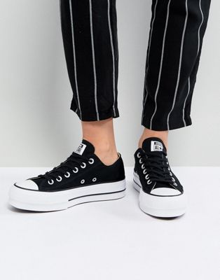 converse all star platform negras