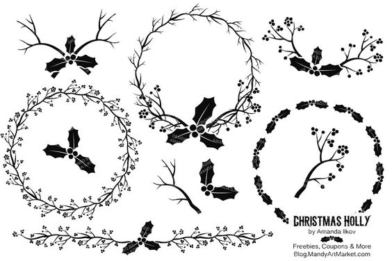 Black Holly Vectors & Holly Clipart