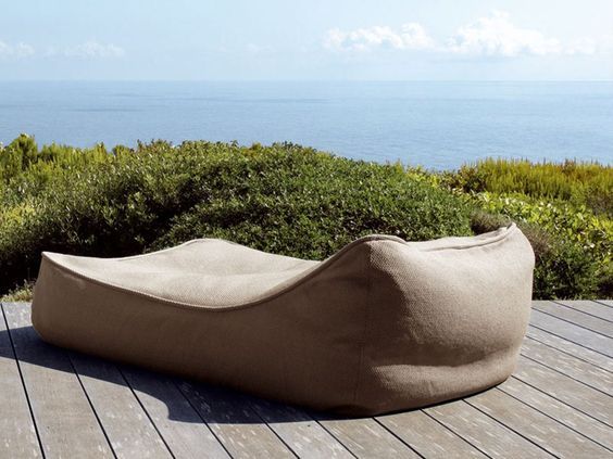 Chaise longue classique pour canapé le jardin bleu, 70 x 80 cm pouf pour la maison Pour intérieur ou extérieur le salon