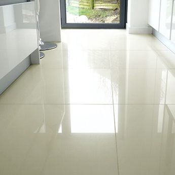 polished floor tiles in kitchen