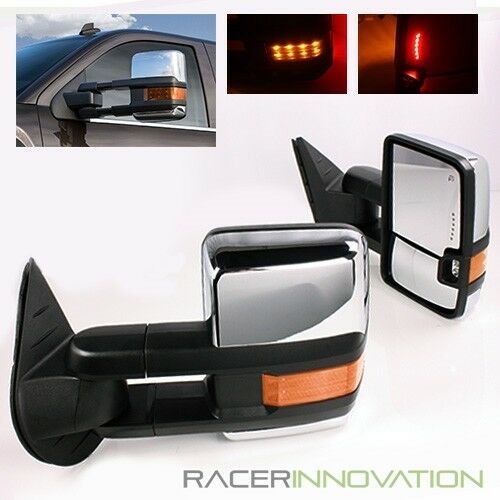 Telescoping Mirror Power+Heated+Smoke Tow Mirrors For 99-02 Chevrolet Silverado