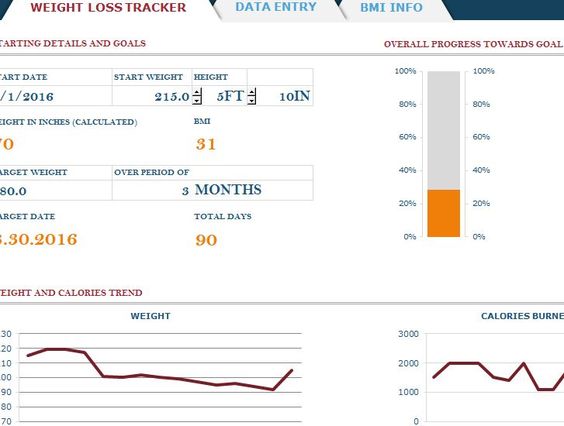 Free Weight Loss Tracker with BMI Excel Template Health and - bmi chart template Free Weight Loss Tracker with BMI Excel Template Health and - bmi chart template
