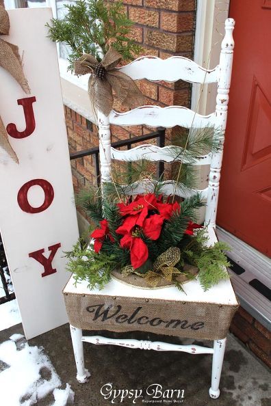 ladderback chair christmas decoration