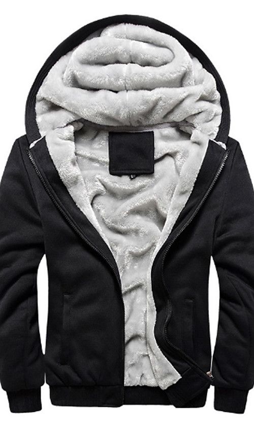 Plus Size Mens Winter Warm Fleece Coats Jackets Thicken Hoodie Parka Overcoat US