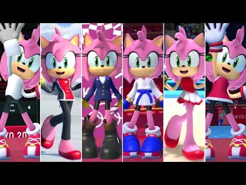 Mario Sonic At The Olympic Games Tokyo 2020 All Amy Outfits Youtube Amy Rose Sonic Olympic Games