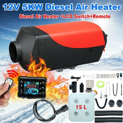 12v 5kw Diesel Air Heater+LCD Switch+Remote+Silencer For Trucks Boat Car Trailer