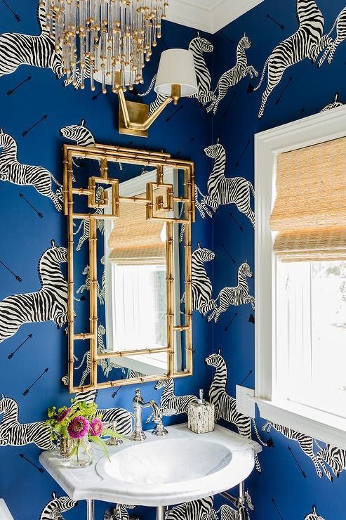 Get Inspired By The Best Bathrooms Wallpapers Studio 52 Interiors Amazing Bathrooms Blue And White Wallpaper Beautiful Bathrooms