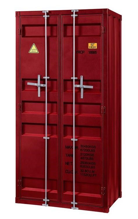 Container Red Metal Storage Cabinet Cabinets Container Red Metal Storage, Metal Storage Cabinet With Hanging Rod