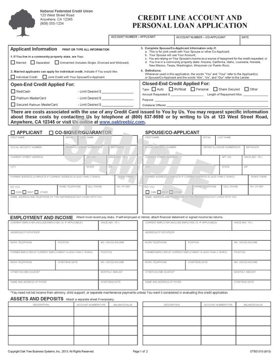 Commercial Loan Application Credit Union Form www - credit application Commercial Loan Application Credit Union Form www - credit application