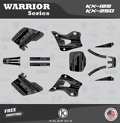 (eBay) Graphics Kit for KAWASAKI KX125 KX250 1996-1998 Warrior Series - Smoke
