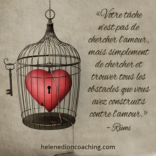«Votre tâche n'est pas de chercher l'amour, mais simplement de chercher et trouver tous les obstacles que vous avez construits contre l'amour.» â Rûmî