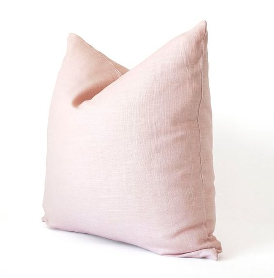 blush pink linen throw pillow Pink Outdoor Pillow Pink and Black