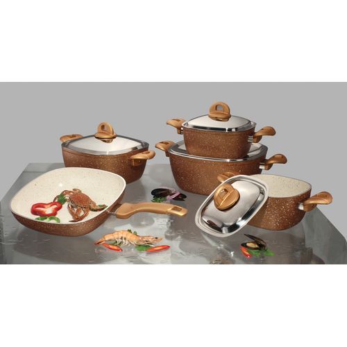 طقم حلل جرانيت 8211 4 5ملي مربع 8211 15 قطعه 8211 دهبي Sugar Bowl Set Bowl Set Sugar Bowl