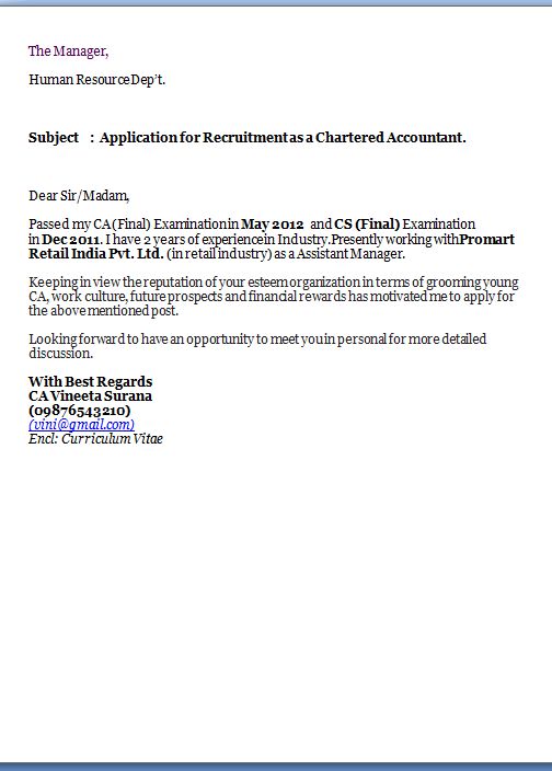 application for accountant