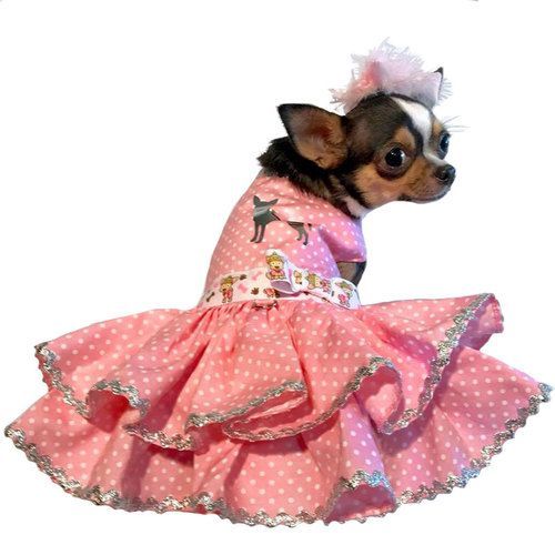 Pink Swiss Dot Chihuahua Summer Dog Dress Chihuahua Baby