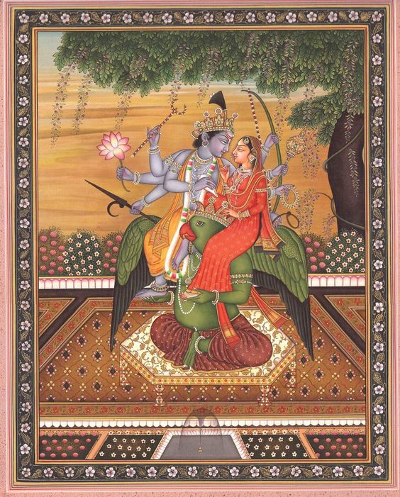 Vishnu-Lakshmi On The Shoulders Of Lord Garuda