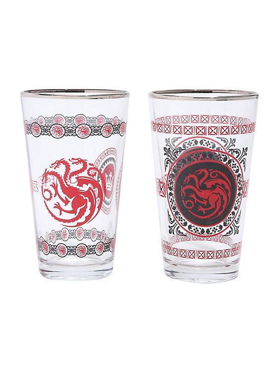 Game Of Thrones Targaryen Pint Glasses Set Pint Glass Set Glass Set Glasses