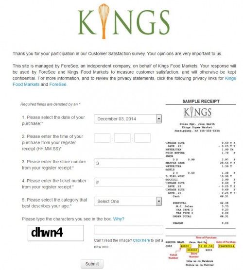 Kings Food Markets Customer Satisfaction Survey, www - sample customer satisfaction survey Kings Food Markets Customer Satisfaction Survey, www - sample customer satisfaction survey