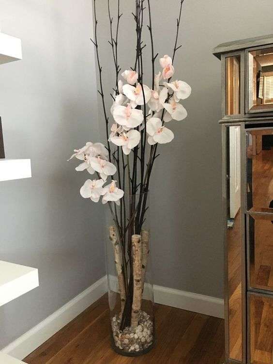 Resultado De Imagen Para Jarrones Con Flores Para Chimeneas Decoracion Con Jarrones Jarrones De Piso Decoracion De Floreros