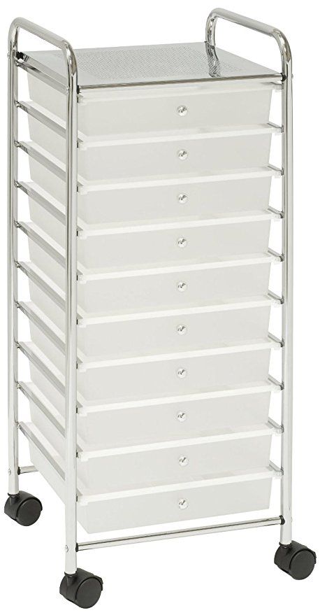 Seville Classics 6 Drawer Rolling Organizer Steel Mesh for Office Shop Home Cart