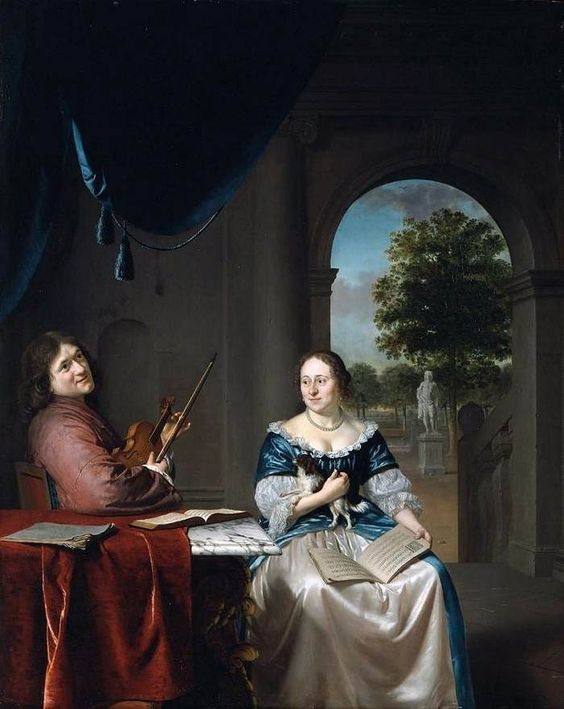 SLINGELAND, Pieter Cornelisz. van Johannes van Musschenbroeck and His Wife 1685-88