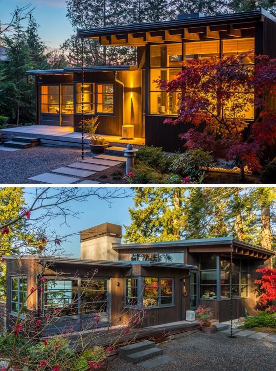 A Deep Roof Overhang Protects This House From The Rain