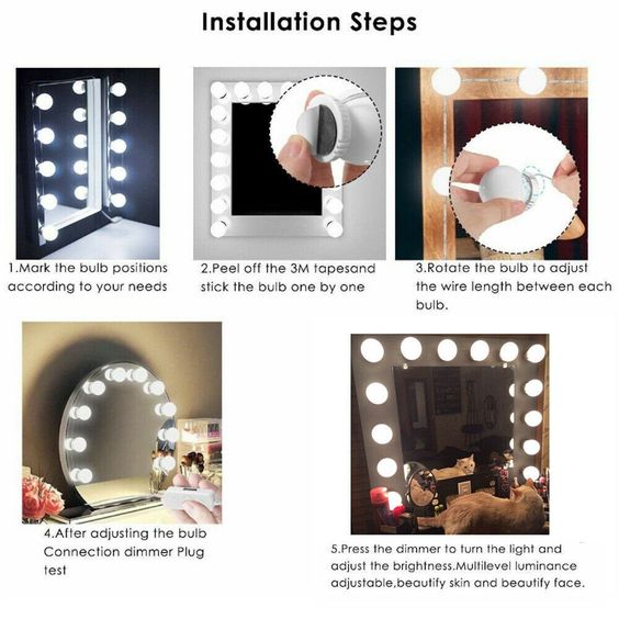 Canling Led 12v Makeup Mirror Light Bulb Hollywood Vanity Lights Stepless Dimmab Beautym Bulbs With Canling Led 12v Makeup Mirror Light, How To Install Led Vanity Light
