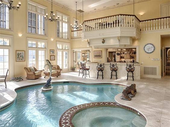 Your Thoughts On This Indoor Pool And Hot Tub In A Home In Hilton Head Island Luxurypools Luxurypenthouse Lüks Evler House Hayallerinizdeki Ev