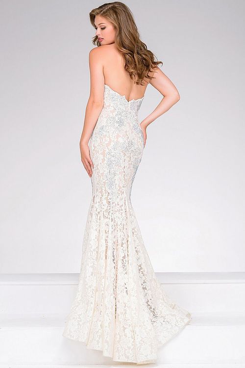 jovani white lace dress