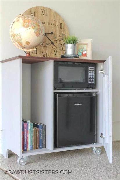 Diy Mini Refrigerator Storage Cabinet Free Plans Kitchen Remodel Small Dorm Diy Mini Refrigerator Storage Cabinet, Mini Fridge And Microwave Cabinet Ikea